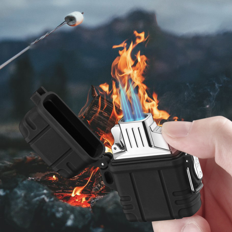 Waterproof double arc rechargeable lighter with rope Single or double fire torch lighter