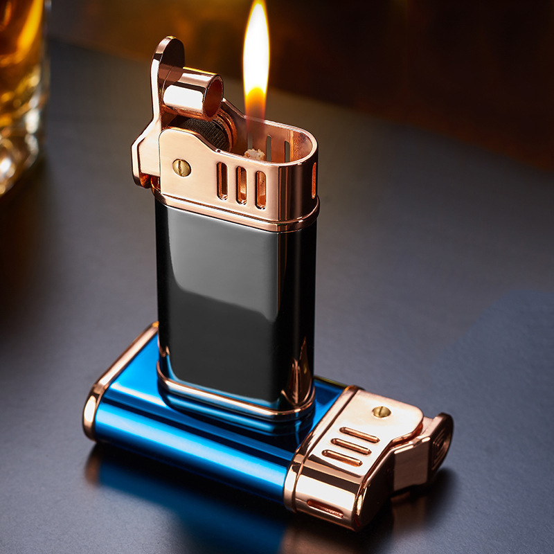 YuBang kerosene lighter electroplated press vintage flint lighter for men