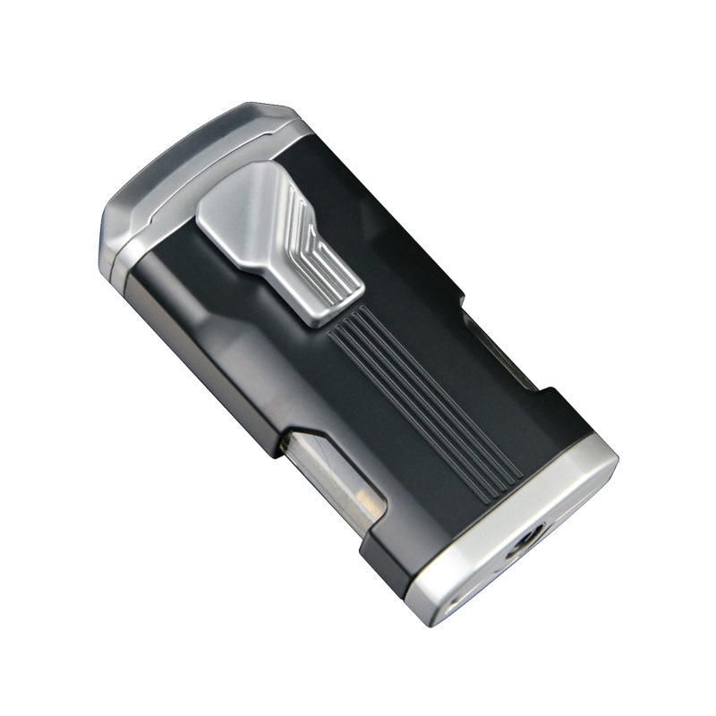 Wholesale cigar lighter High quality three blue fire torch lighter with cigar cutter windproof high power gas lighter