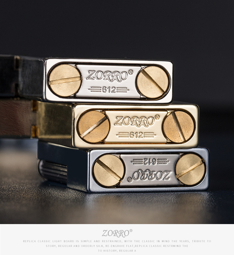 Zorro lighter brushed Alloy Loud kerosene Lighter windproof cigar lighter for business gift