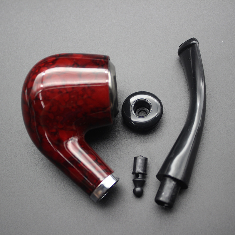 Cigarette Shredded Dual-purpose Resin Pipe Tobacco Pipe Handmade Smoking Pipe with Accessories and Gift Box