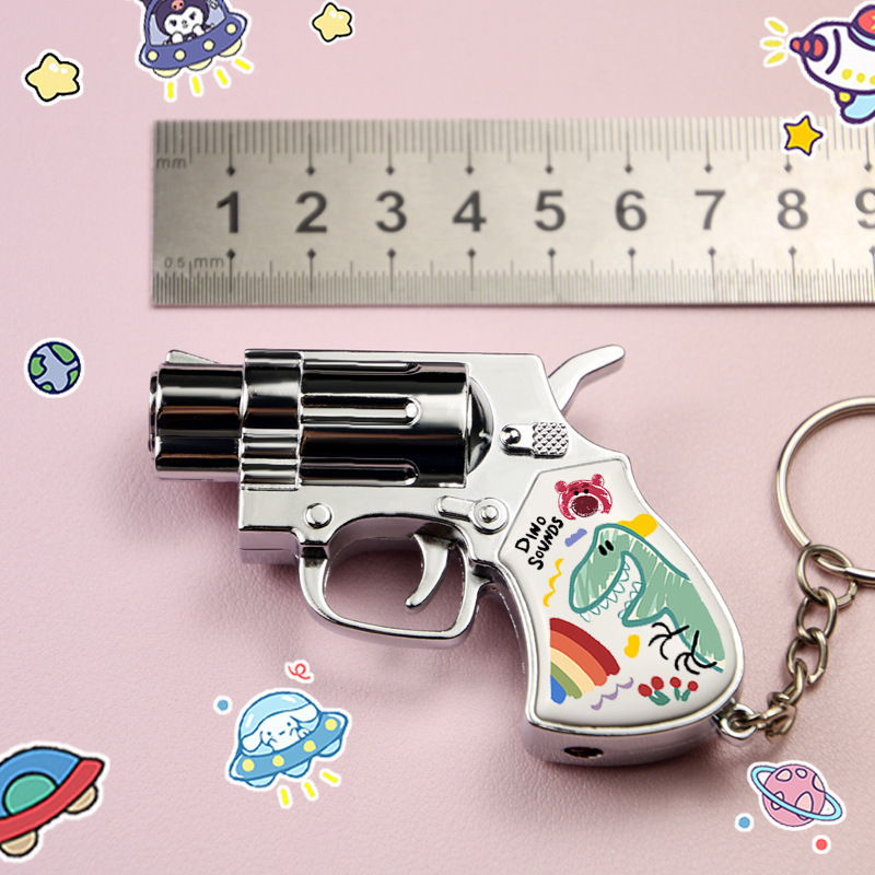 Creative cartoon lighter keychain gun lighter refill blue flame hello kitty cigarette lighter wholesale