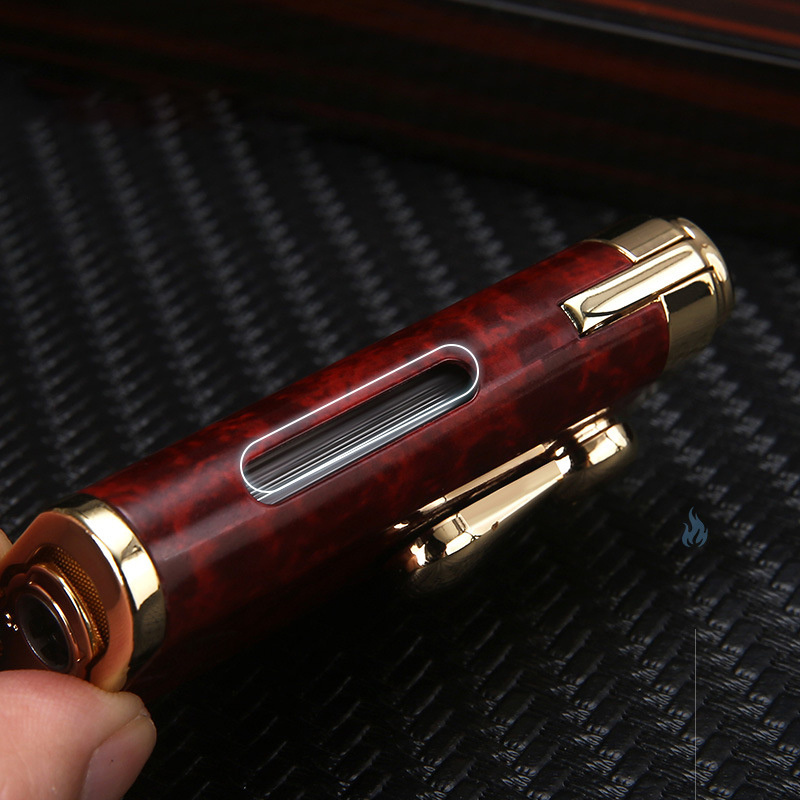 HONEST Windproof Dual Flame Lighter Refilled Cigar Torch Lighter