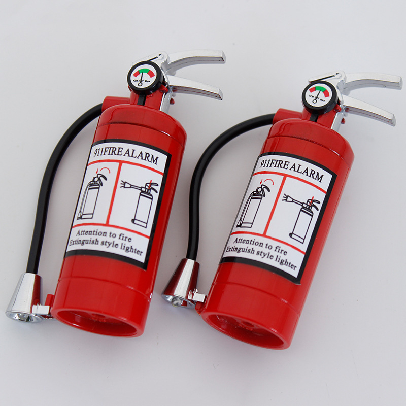 Creative Shape Fire extinguisher lighter butane gas open flame lighter with lamp