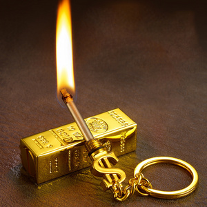 Gold bar ten thousand matches kerosene lighter multi-function keychain oil lighter