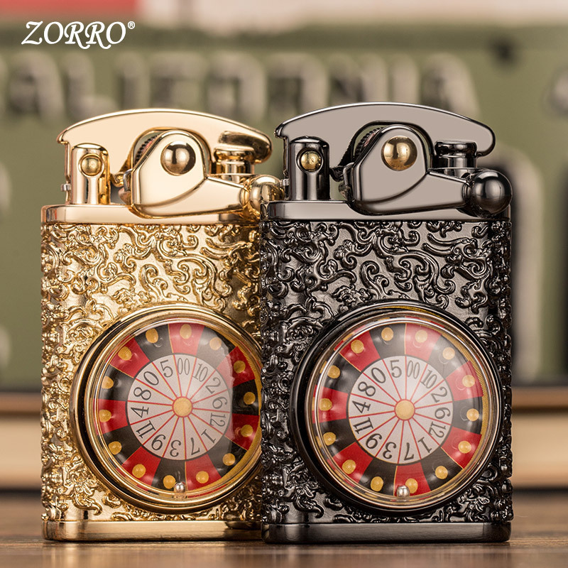 ZORRO unique lighters two-color gambling table creative rocker kerosene lighter