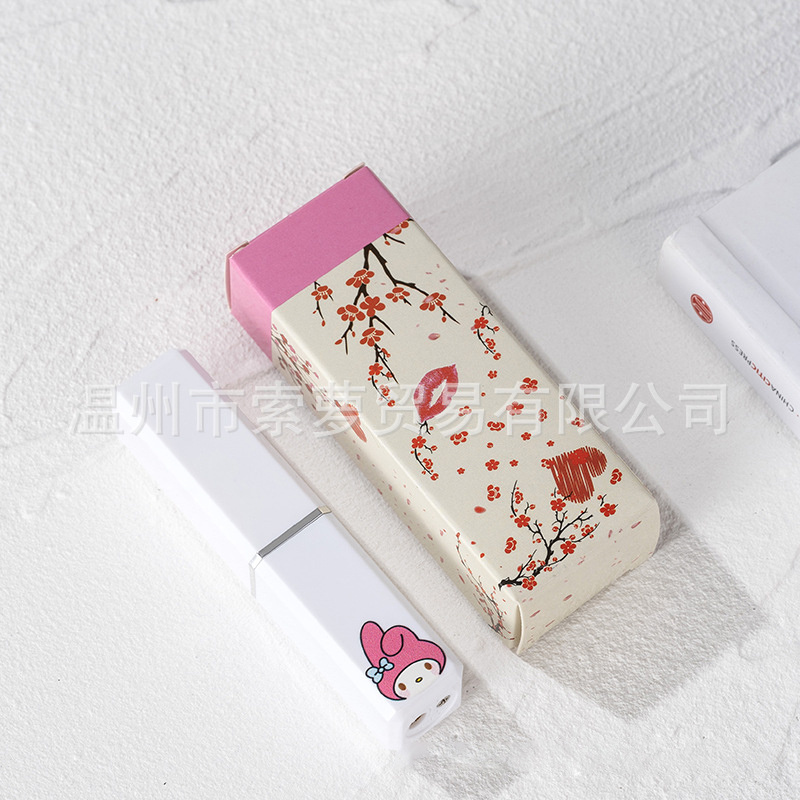 Wholesale Inflatable open flame lighter Hello Kitty Kulome Melody lipstick lighter for girl