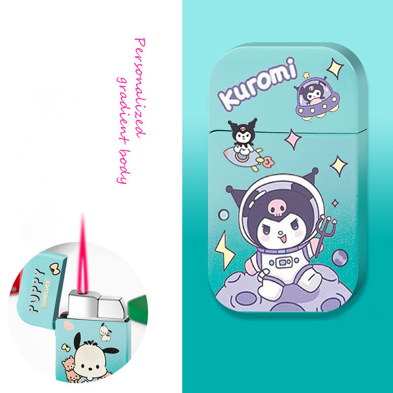 Gradual Azure Cartoon lighter cute hello kitty Puppy dog astronaut kuromi lighter pink flame