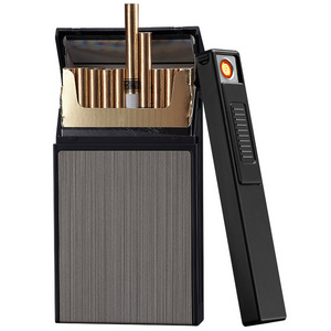 FOCUS 20pcs 5.5 lengthening fine smoke ladies cigarette case detachable flameless electric lighter