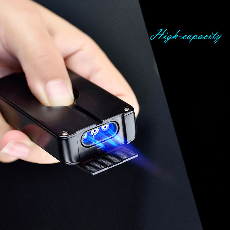 Business Style triple flame lighter with Cigar Cutter jet torch lighter Windproof Cigar Lighter