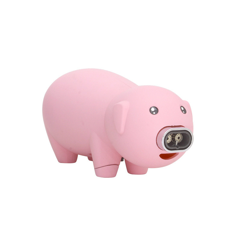 Giant pig lighter cute pink pig double fire gas lighter torch