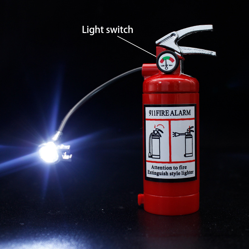 Creative Shape Fire extinguisher lighter butane gas open flame lighter with lamp