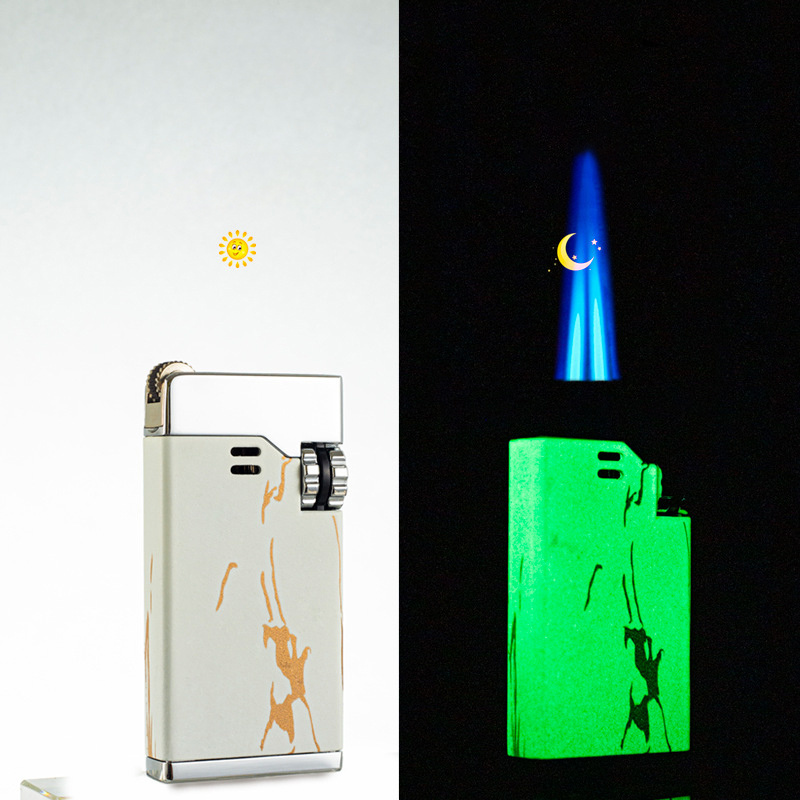 Jobon torch lighter windproof dual blue flame cigar lighter butane gas