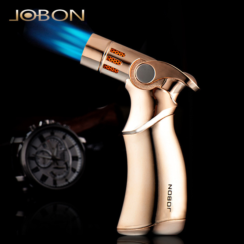 JOBON Jet Gas Torch Lighter for Kitchen bbq Big Four Jet Flame Gun Butane Gas Lighter Custom Logo Wholesale