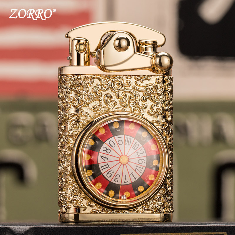 ZORRO unique lighters two-color gambling table creative rocker kerosene lighter