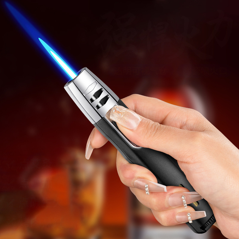 Small direct injection gun cigar special lighter butane gas metal igniter