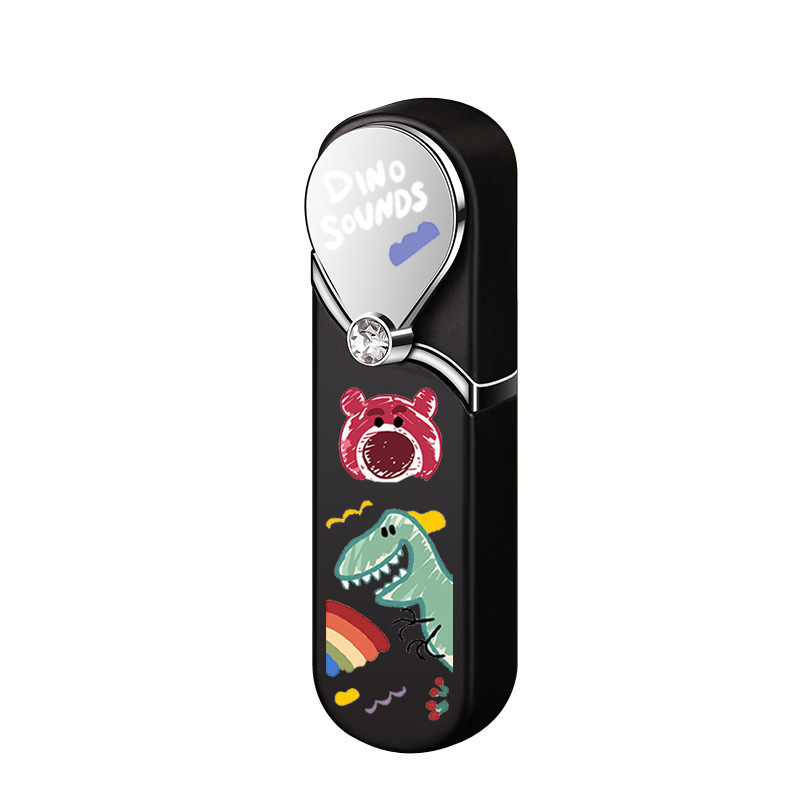 Rotating rocker arm windproof red flame lighter cartoon kuromi hello kitty lighter