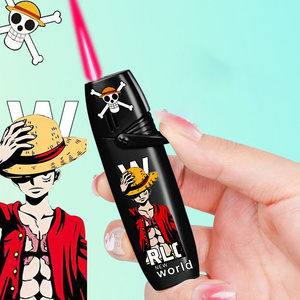 Anime One Piece butane lighter windproof red flame cigarette lighter