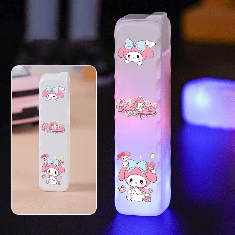 Cute cartoon pink flame lighter butane gas sanrio lighter for cigarette