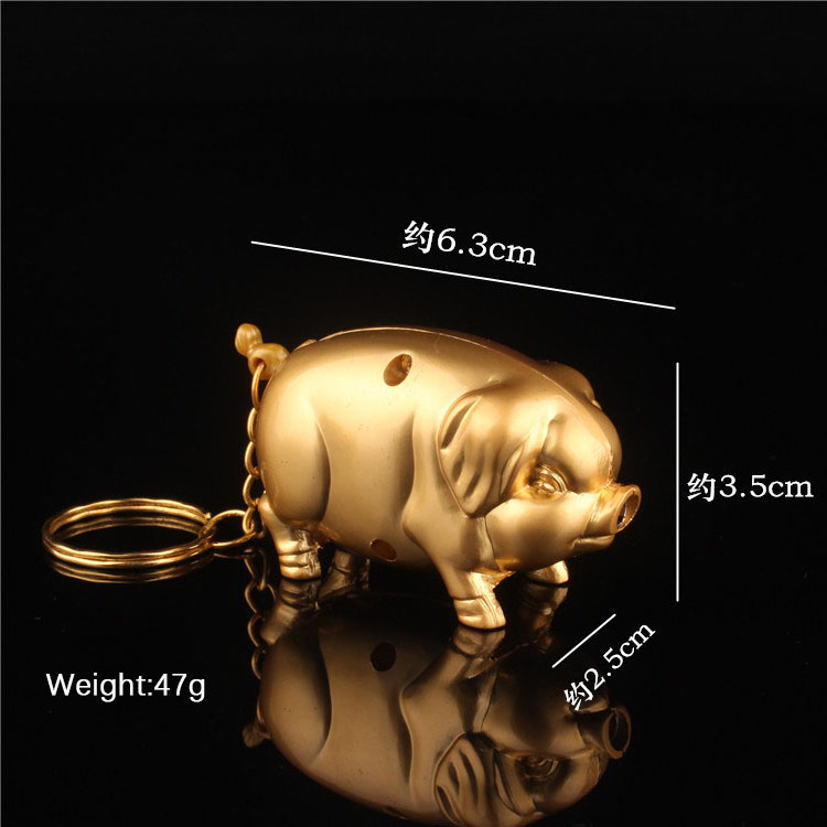 Wholesale New Creative Little Piggy Jet Lighter Butane Gold Pig Inflated Fire Lighter Mini Funny Piggy Gas Lighters