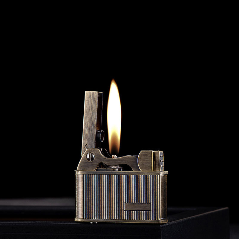 JOBON kerosene lighter metal stripe open flame bronze oil lighter