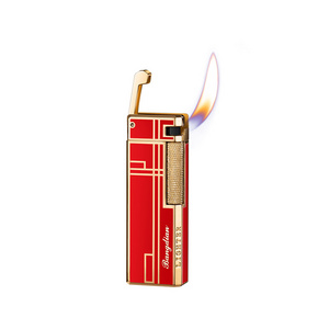 BD8028 Grinding Wheel Side Oblique Fire Inflatable Lighter High Quality Metal Pipe Lighter