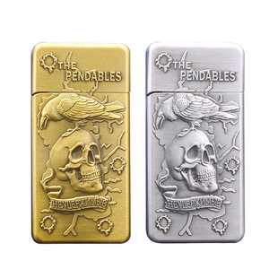 Chinese style embossed grinding wheel windproof lighter Eagle dragon fish skull lighter