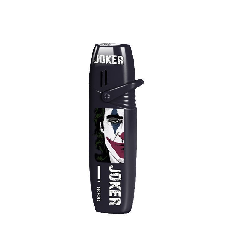 Joker Anime One Piece butane gas lighter rocker arm windproof red flame cigarette lighter