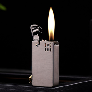 Grinding wheel open flame classic windproof kerosene gift lighter  laser engraving custom lighter