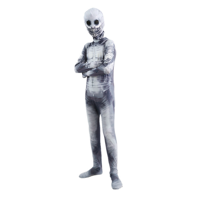 Children's extraterrestrial costume Halloween terrifying skull zombie devil jumpsuit Children's holiday cosplay costume