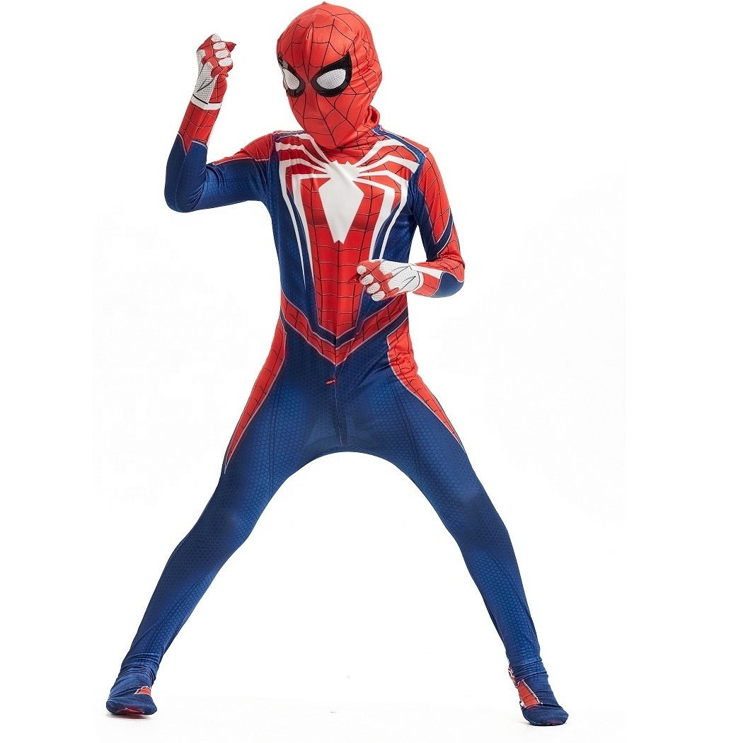 New Miles Morales Far From Home Cosplay Costume Zentai Spiderman Costume Superhero Bodysuit Spandex Suit for Kids Custom Made