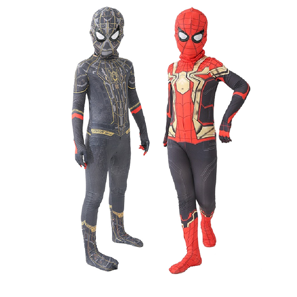 New Miles Morales Far From Home Cosplay Costume Zentai Spiderman Costume Superhero Bodysuit Spandex Suit for Kids Custom Made