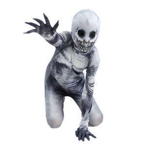 Children's extraterrestrial costume Halloween terrifying skull zombie devil jumpsuit Children's holiday cosplay costume