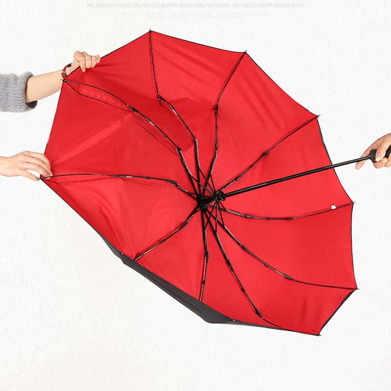 double-layer automatic 10-bone umbrella windproof sunscreen sunny and rain dual-purpose business folding umbrella