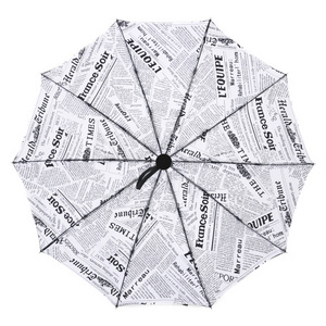 Double layer 10 bone  fully automatic umbrella folding business newspaper  three fold umbrella large 2-3 person umbrella