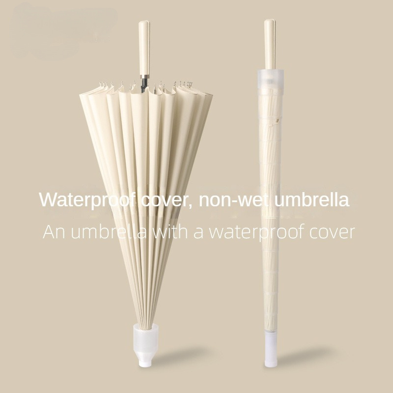 24 bone full-automatic umbrella with waterproof cover umbrella large long handle straight umbrella for two people can withstand