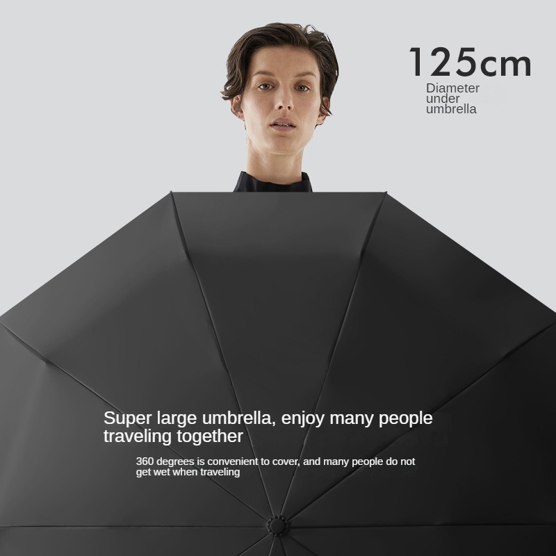 Fully automatic folding umbrella Super large women's rain and sun umbrella men's sun protection