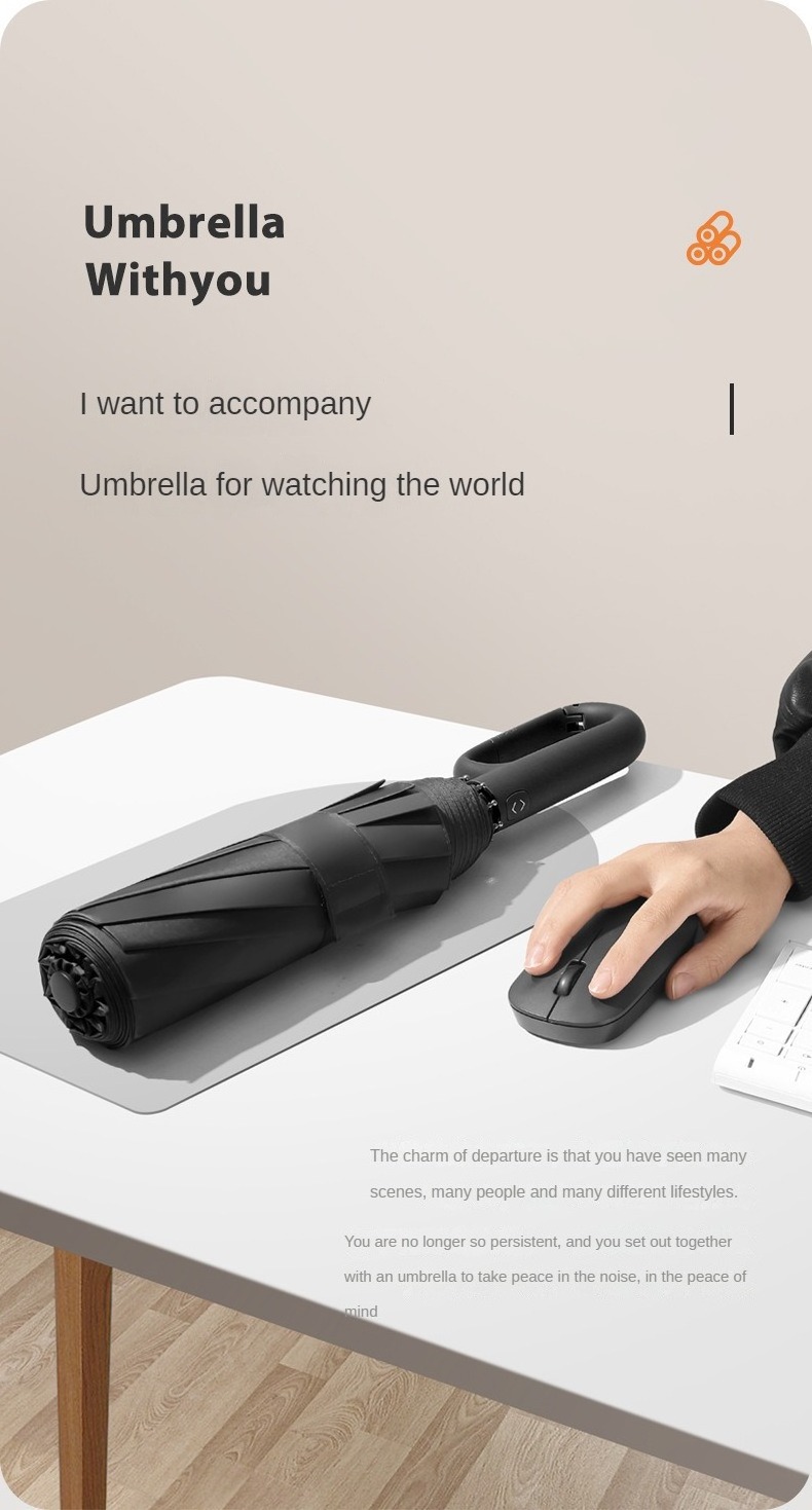 Fully automatic folding umbrella Super large women's rain and sun umbrella men's sun protection