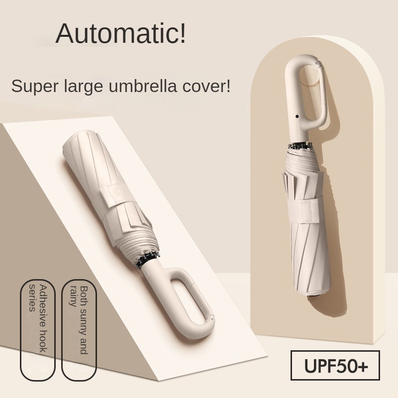 Fully automatic folding umbrella Super large women's rain and sun umbrella men's sun protection