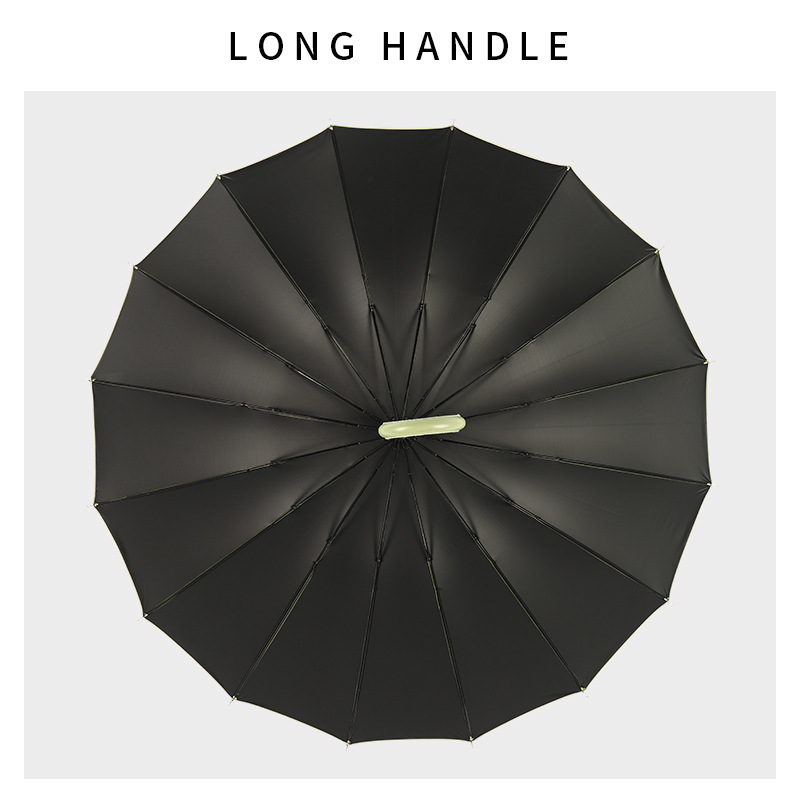 16 bone small fresh long handle automatic rain and sunshine umbrella female straight pole sunshade umbrella