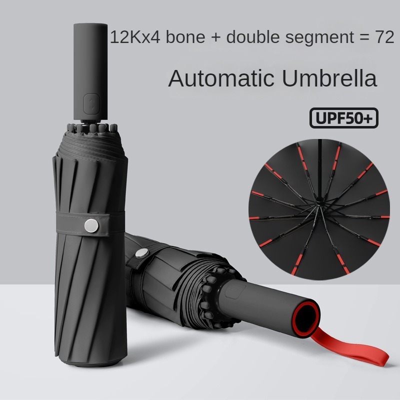 72bone fully automatic folding umbrella for men and women large dual-purpose sun umbrella with UV protection and rain protection