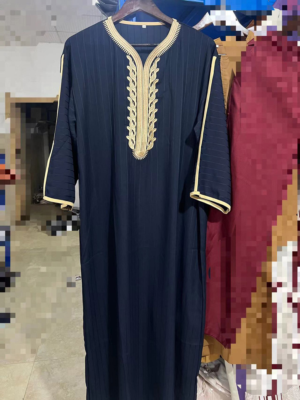 Abrab muslim Men Summer Modern Dubai Egyptian islamic clothing Arabic Abaya Thobe