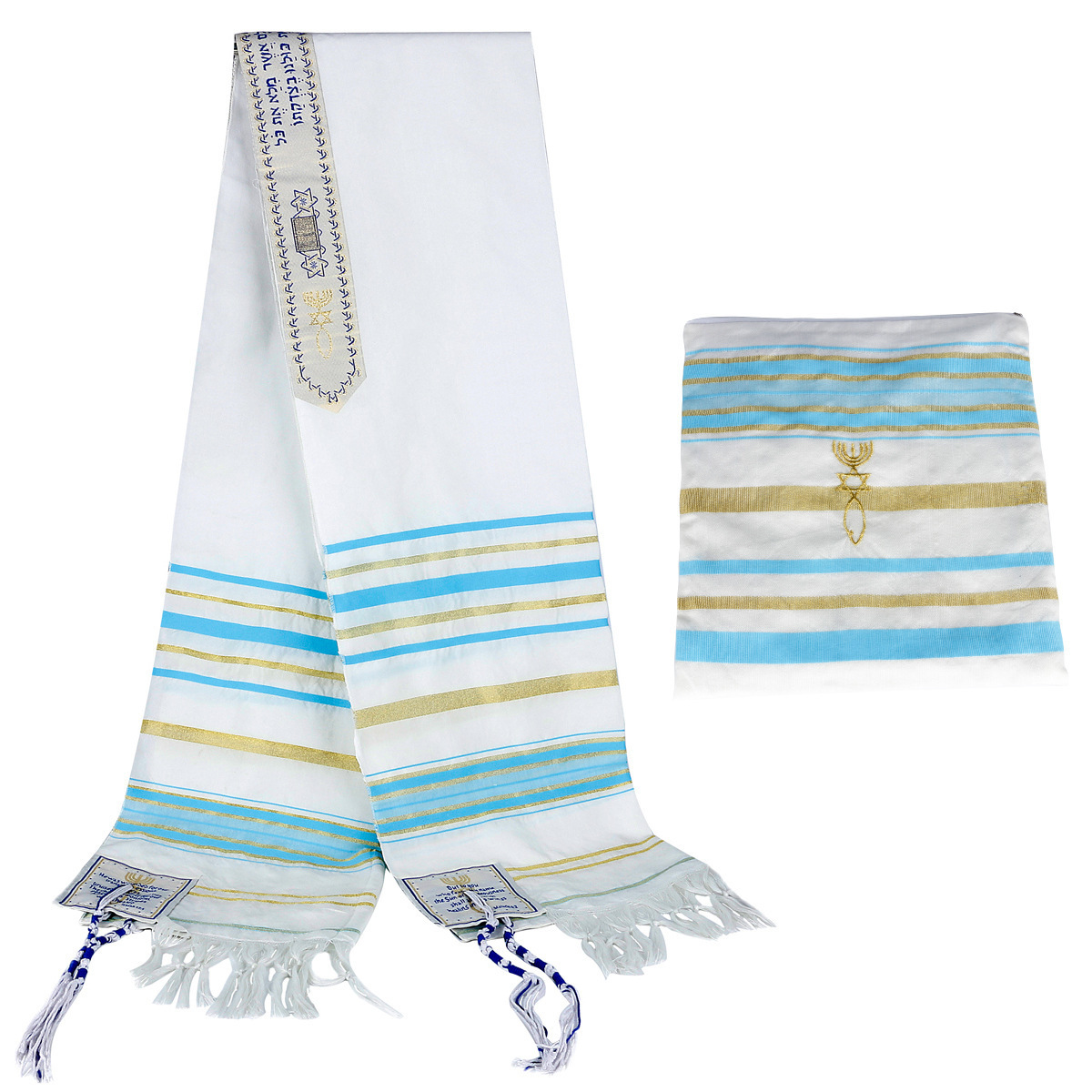 Large Polyester Arab Scarf Men Tallit Prayer Shawl Scarf Jewish From Israel English Hebrew With Case Jewish Prayer Scarf