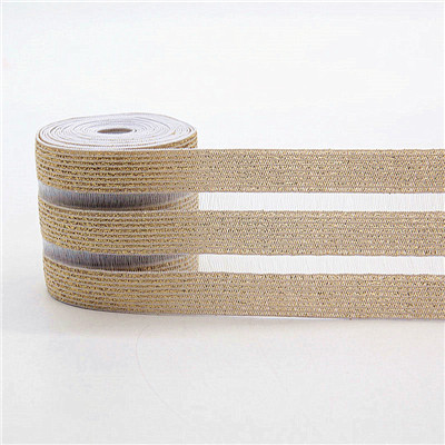 Gold Silver Elastic Band Glitter Mesh Stripe Elastic Rubber Band  Jacquard Elastic Web Band Webbing Garment Sewing Accessories