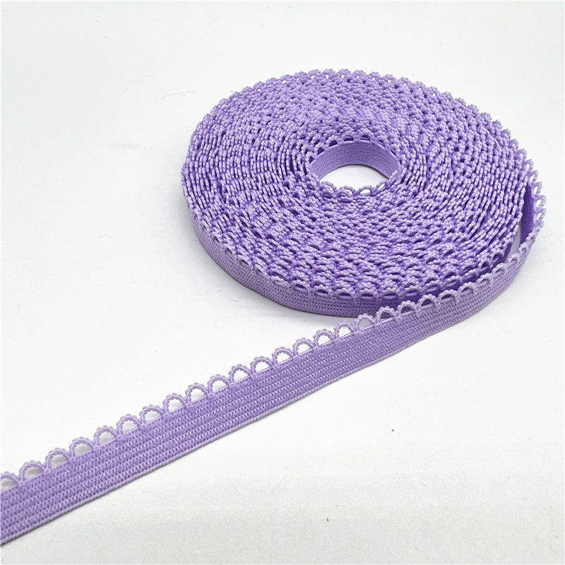 Custom 10mm  Eco-friendly Soft Nylon Spandex Fabric Fold Over Elastic Band for DIY Clothing Garment Sewing Accessories