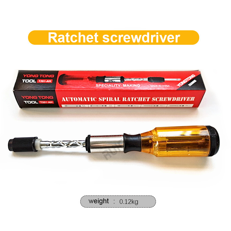 XITELI Positive and reverse press type ratchet semi-automatic screwdriver easy to release speed up hand press screwdriver