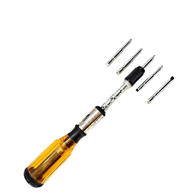 XITELI Positive and reverse press type ratchet semi-automatic screwdriver easy to release speed up hand press screwdriver