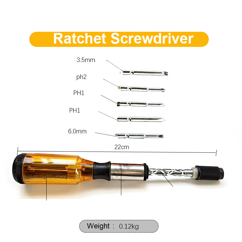 XITELI Positive and reverse press type ratchet semi-automatic screwdriver easy to release speed up hand press screwdriver