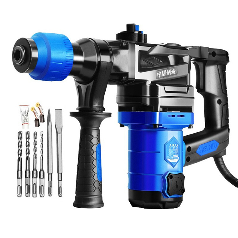 High Power Electric Hammer Three-purpose Impact Drill 360 Degrees Rotary Handle Concrete Demolition Tool