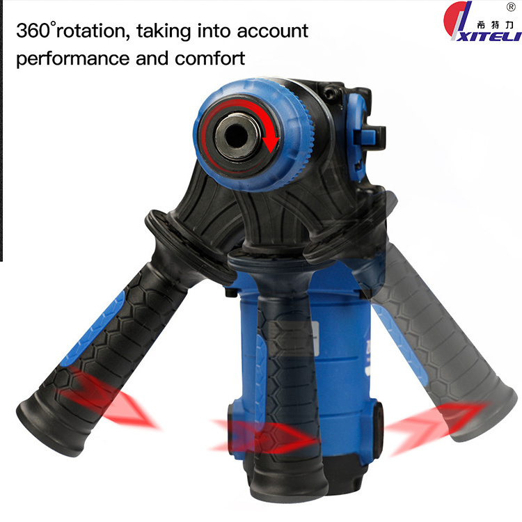 High Power Electric Hammer Three-purpose Impact Drill 360 Degrees Rotary Handle Concrete Demolition Tool